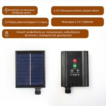 Ηλιακή LED γιρλάντα με 200 LED, IP65, 240 lm, μοντέλο LMXF-019