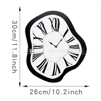 Ρολόι τοίχου emoyo E-CY-102 — μοντέρνα απλότητα, οβάλ σχήμα, ακρυλικό περίβλημα, καντράν από οργανικό γυαλί, ένδειξη δεικτών με αριθμούς, κίνηση με απαλό βήμα