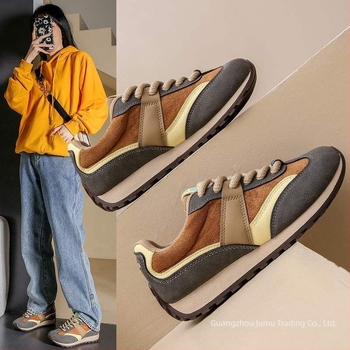 Γυναικεία casual sneakers με κορδόνια, PU επάνω μέρος, καουτσούκ σόλα, λατέξ εσωτερικός πάτος, χαμηλό προφίλ 0–1 cm