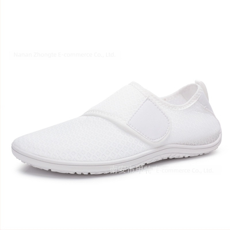 Unisex διαπνέοντα υφασμάτινα παπούτσια yoga με Velcro κούμπωμα, χαμηλός ύψος, στρογγυλή μύτη, καουτσούκ σόλα