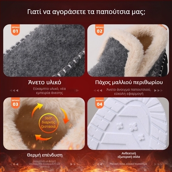 Γυναικείες χειμωνιάτικες βαμβακερές γόβες, χαμηλού ύψους slip-on μποτάκια με γούνινη επένδυση και επίπεδη σόλα