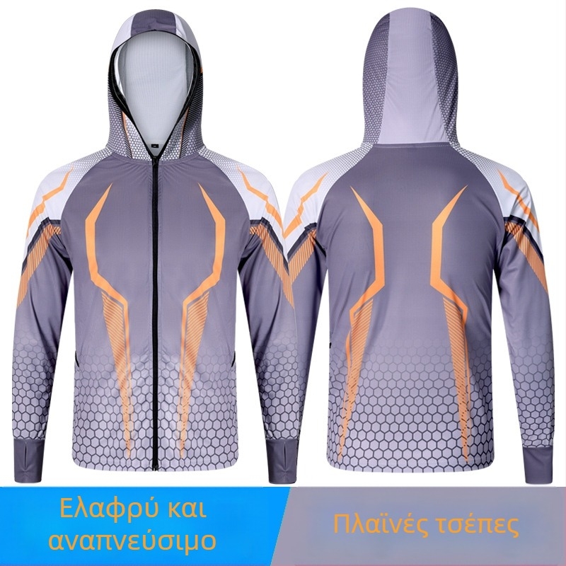 Ανδρικό ριγέ πουκάμισο ψαρέματος από πολυεστέρα, γρήγορο στέγνωμα, διαπνοή, απομάκρυνση υγρασίας, καλοκαιρινή χρήση για το ψάρεμα