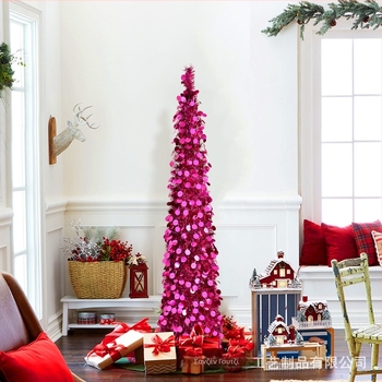 Διάκοσμητικό για χριστουγεννιάτικο δέντρο, κωνοειδές, αναδιπλούμενο από PVC, μάρκα Yuqi, μοντέλο 2025