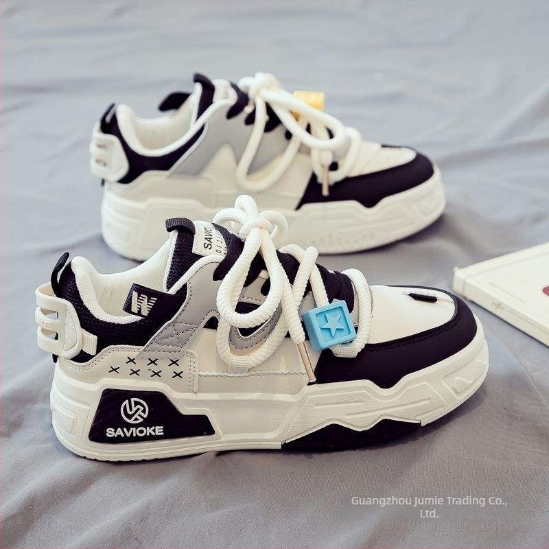 Γυναικείες casual sneakers με φαρδιά σόλα για αύξηση ύψους (PU επάνω; καουτσούκ σόλα; κορδόνια; αδιάβροχες; διχτυωτή επένδυση)