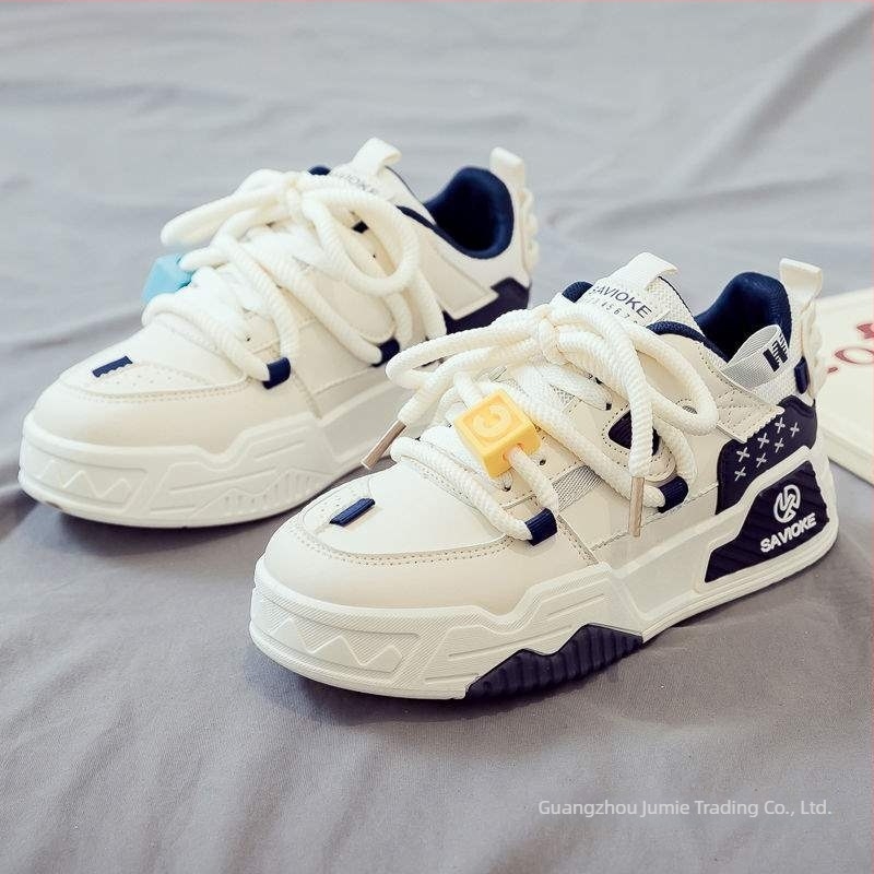 Γυναικείες casual sneakers με φαρδιά σόλα για αύξηση ύψους (PU επάνω; καουτσούκ σόλα; κορδόνια; αδιάβροχες; διχτυωτή επένδυση)