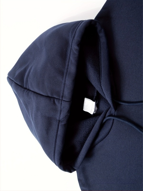 Σετ ανδρικά φλις κουκούλα 3 τεμαχίων — μονόχρωμο casual, χαλαρή γραμμή, μακριά μανίκια, στρογγυλός λαιμός, πολυεστέρας