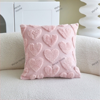 Διακοσμητικό κάλυμμα μαξιλαριού με 3D βελούδινη υφή, σχέδιο καρδιάς, νέο κινεζικό στυλ για σαλόνι.