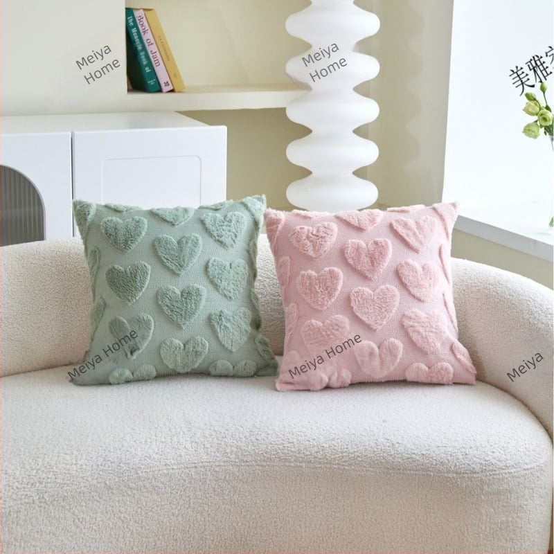 Διακοσμητικό κάλυμμα μαξιλαριού με 3D βελούδινη υφή, σχέδιο καρδιάς, νέο κινεζικό στυλ για σαλόνι.