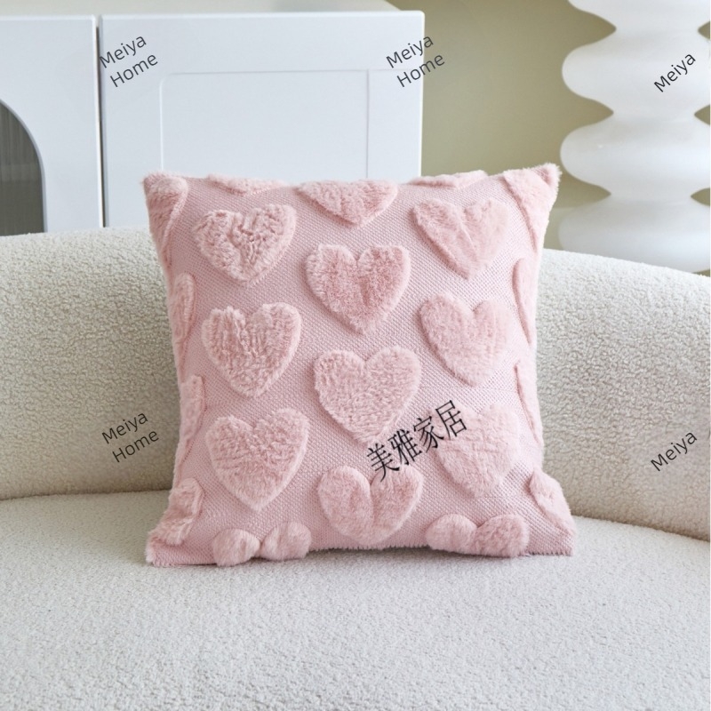 Διακοσμητικό κάλυμμα μαξιλαριού με 3D βελούδινη υφή, σχέδιο καρδιάς, νέο κινεζικό στυλ για σαλόνι.