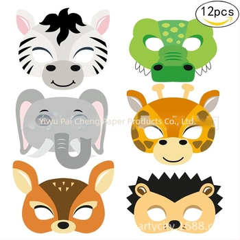 Μάσκες ζώων για παιδικό πάρτι γενεθλίων — χάρτινες μάσκες για DIY, όμορφο στυλ