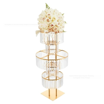 Διακόσμηση σκηνής γάμου, ευρωπαϊκού στυλ, βάση δαπέδου, κινητό μεταλλικό καλλιτεχνικό αντικείμενο με ακρυλικά κρύσταλλα