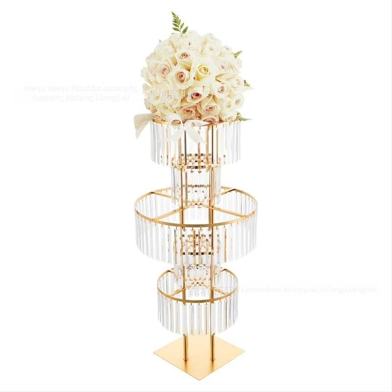 Διακόσμηση σκηνής γάμου, ευρωπαϊκού στυλ, βάση δαπέδου, κινητό μεταλλικό καλλιτεχνικό αντικείμενο με ακρυλικά κρύσταλλα