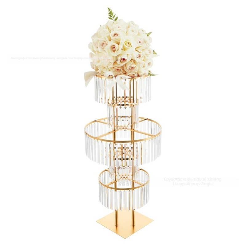 Διακόσμηση σκηνής γάμου, ευρωπαϊκού στυλ, βάση δαπέδου, κινητό μεταλλικό καλλιτεχνικό αντικείμενο με ακρυλικά κρύσταλλα