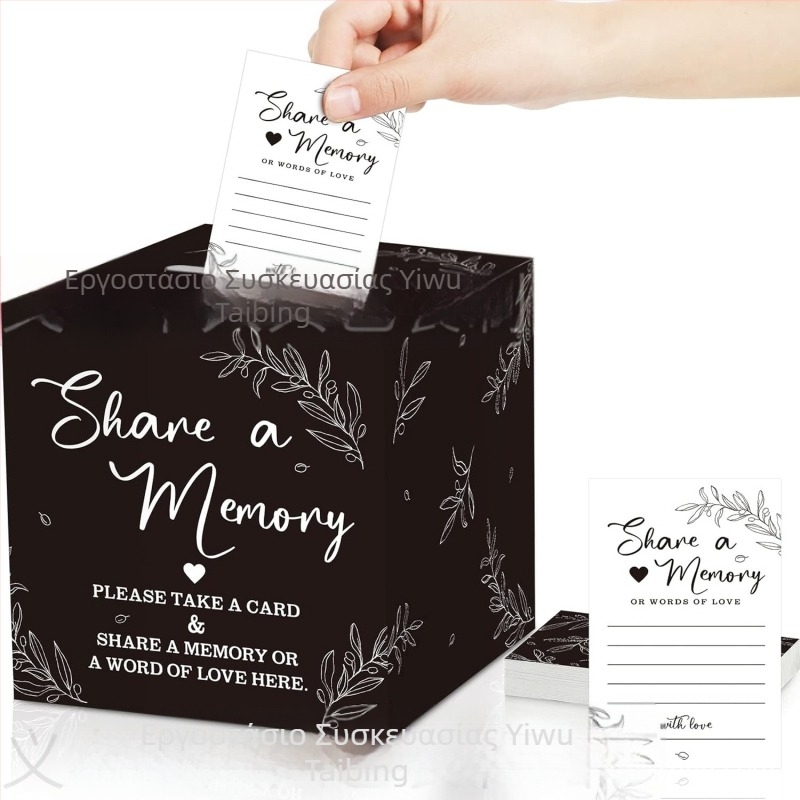 Κουτί καρτών μνήμης για αναμνήσεις, Υλικό: Jammed, Στυλ: Μοντέρνος μινιμαλισμός, Εκτύπωση, Κατάλληλο ως δώρο για γενέθλια, αποφοίτηση και πάρτι