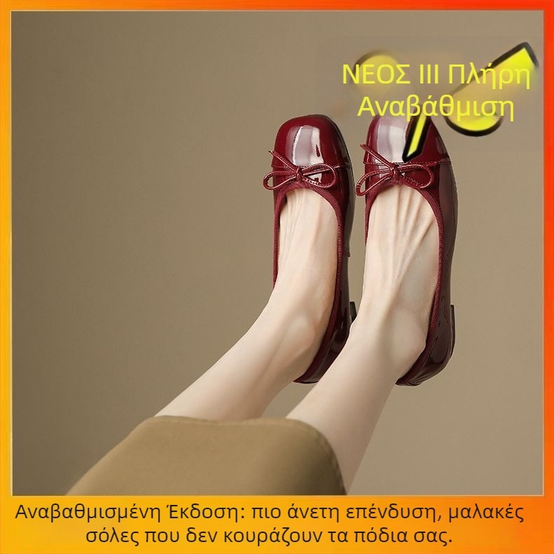 Γυναικείοι λοφέρς με στρογγυλό δάχτυλο, PU άνω μέρος, χαμηλό τακούνι 1–3 εκ, slip-on, ιαπωνικό στυλ