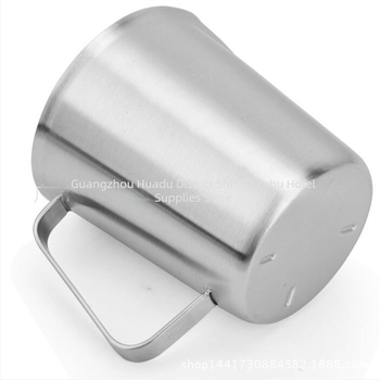 304 ανοξείδωτο κανάκι μέτρησης με ενσωματωμένη κλίμακα, κατάλληλο για τσάι με γάλα και καφέ, πολλά μοντέλα με διαβαθμίσεις και ανοχή ±100 ml.