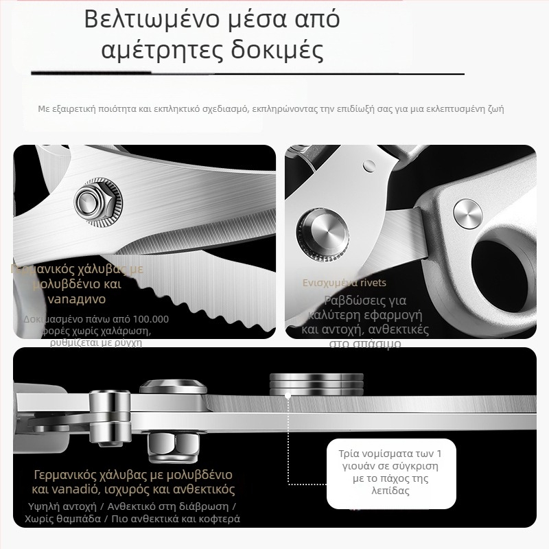 Paisley μαγειρικά ψαλίδια – ανοξείδωτος χάλυβας, φιλικά προς τα τρόφιμα, πολυλειτουργικά, κοπή οστών