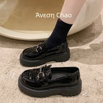 Γυναικείοι loafers με τετράγωνη μύτη, επάνω υλικό Super Fiber, χαμηλό ύψος, καουτσούκ σόλα, PU πάτος