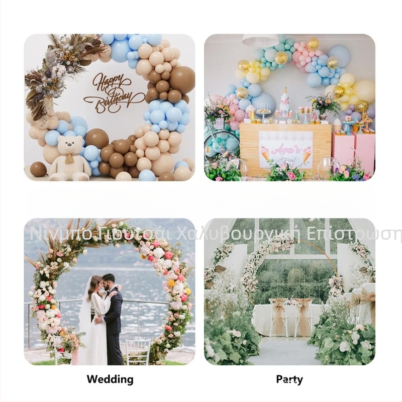 Σιδερένιο σταντ κυκλικής αψίδας για φόντο γάμου, γαμήλια διακόσμηση με αψίδα