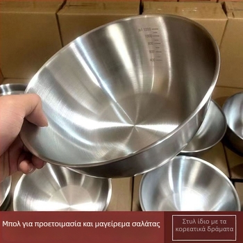 Μπολ από ανοξείδωτο χάλυβα σε κορεατικό στυλ — Μάρκα: Zhen Mingtang; Υλικό: Μέταλλο; Στυλ: Κορεατικό; Χρονική κυκλοφορία στην αγορά: Άνοιξη 2021