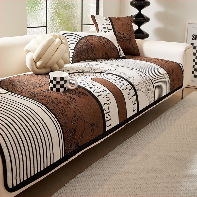 Μαξιλάρι καναπέ από Chenille, ριγέ σχέδιο, κατάλληλο για τρίθεσιο, μοντέρνο μινιμαλιστικό στυλ, προσαρμόσιμο