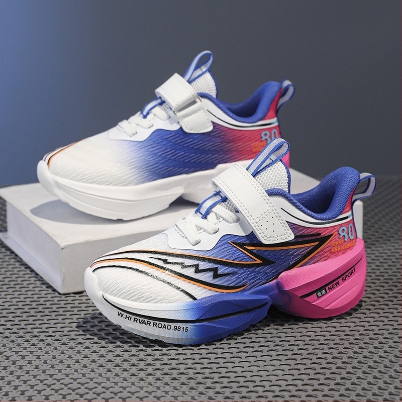 Παιδικά Παπούτσια Τρεξίματος, Διαπνέον Άνω από Δίκτυο και Συνθετικό Δέρμα, Ελαφριά MD Σόλα, Κλείσιμο με Περιστροφικό Κουμπί, Unisex, Για Ηλικίες 4-16 ετών