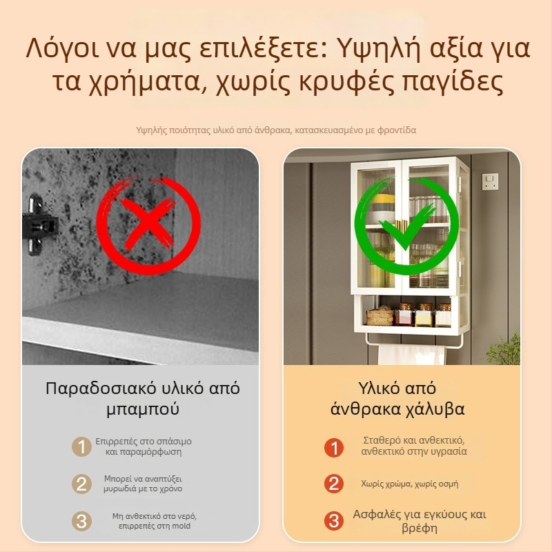 Επιτοίχιο ράφι αποθήκευσης μπάνιου με 2–3 επίπεδα, φινίρισμα με πούδρα, μοντέρνο μινιμαλιστικό στυλ