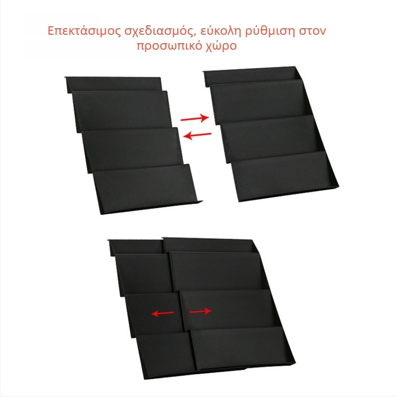 Επιτραπέζιος οριζόντιος ράφι μπαχαρικών, ρυθμιζόμενα συρτάρια σε στυλ σκάλας (PP υλικό, αναδιπλούμενο, χωρίς τρύπες, λανσαρισμένο το 2024)