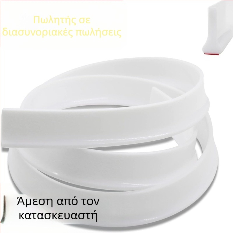 Λωρίδα σιλικόνης σφράγισης μπάνιου, μαλακή σιλικόνη, αυτοκόλλητη, φράγμα νερού για διαχωρισμό στεγνό-υγρό