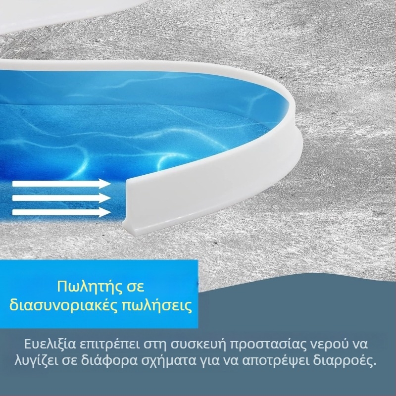 Λωρίδα σιλικόνης σφράγισης μπάνιου, μαλακή σιλικόνη, αυτοκόλλητη, φράγμα νερού για διαχωρισμό στεγνό-υγρό