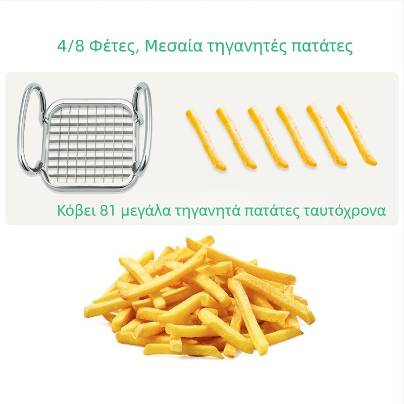 Κοπτικό εργαλείο για πατάτες, λαχανικά και τηγανιτές με χειροκίνητο πιεστήριο, από ανοξείδωτο ατσάλι, μοντέλο ZF-I012-3, διαθέσιμη προσαρμογή