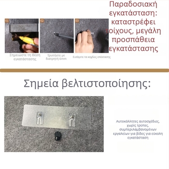 Κρεμαστό ράφι πετσετών τοίχου, διώροφο, με ρυθμιζόμενη ύψος, από σίδερο, επίστρωση βαφής ψημένης