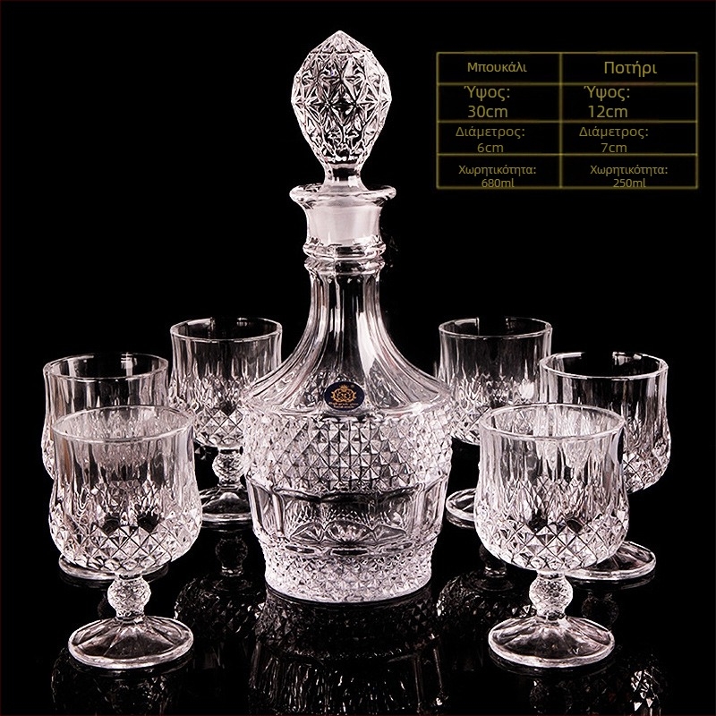 Σετ ποτηριών κόκκινού κρασιού από κρύσταλλο, Nordic στυλ, 6–10 τεμάχια, χωρητικότητα άνω των 1000 ml