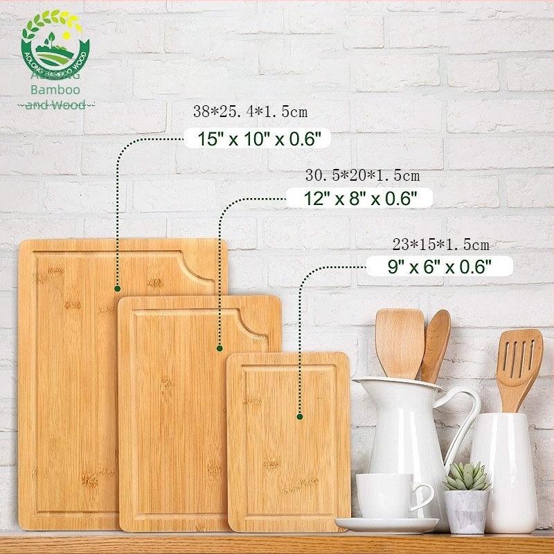 Πίνακας κοπής από μπαμπού – Aolong Bamboo, αντιβακτηριακός, ανθεκτικός στη μούχλα, αντιολισθητικός για την κουζίνα