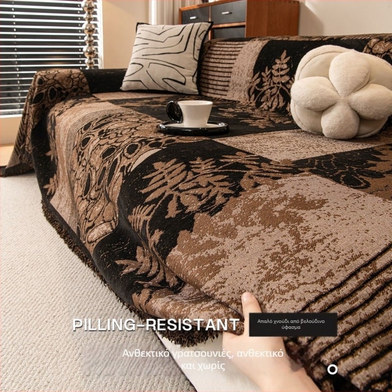 Κάλυμμα καναπέ από Chenille – καθολικό για όλες τις εποχές, φλοράλ μοτίβο, κινεζικός κλασικός στυλ