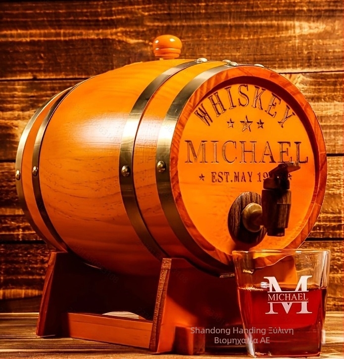 Ρετρό ξύλινο βαρέλι ποτών με βρύση για οικιακή χρήση – Μάρκα Handing, Μοντέλο 2025418, Κωδικός Hd-418