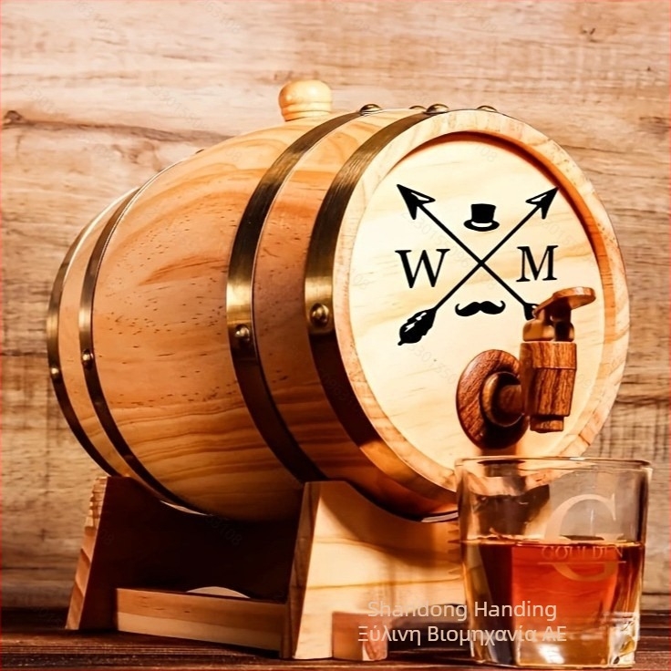Ρετρό ξύλινο βαρέλι ποτών με βρύση για οικιακή χρήση – Μάρκα Handing, Μοντέλο 2025418, Κωδικός Hd-418
