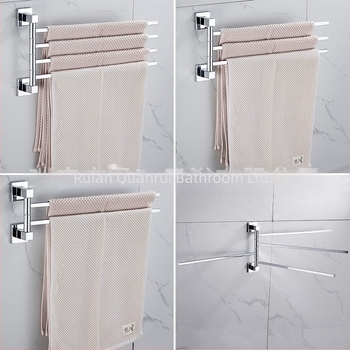 Ράφι πετσετών διπλού επιπέδου από ανοξείδωτο ατσάλι και κράμα ψευδάργύρου, χρωμιωμένη επιφάνεια, φόρτιση 10 kg, περιστροφή 180°