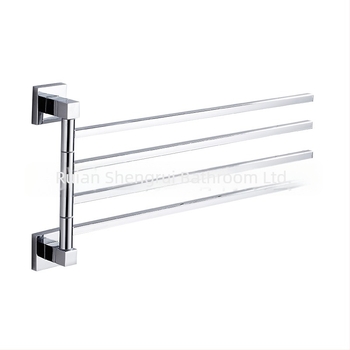 Ράφι πετσετών διπλού επιπέδου από ανοξείδωτο ατσάλι και κράμα ψευδάργύρου, χρωμιωμένη επιφάνεια, φόρτιση 10 kg, περιστροφή 180°