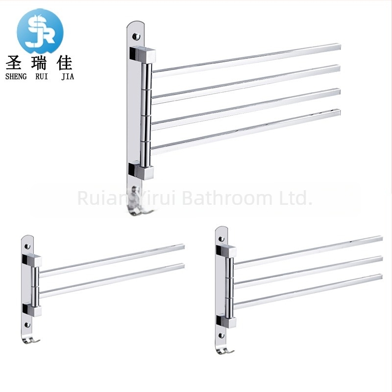 Ράφι πετσετών διπλού επιπέδου από ανοξείδωτο ατσάλι και κράμα ψευδάργύρου, χρωμιωμένη επιφάνεια, φόρτιση 10 kg, περιστροφή 180°