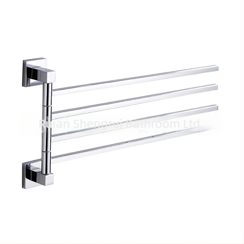 Ράφι πετσετών διπλού επιπέδου από ανοξείδωτο ατσάλι και κράμα ψευδάργύρου, χρωμιωμένη επιφάνεια, φόρτιση 10 kg, περιστροφή 180°