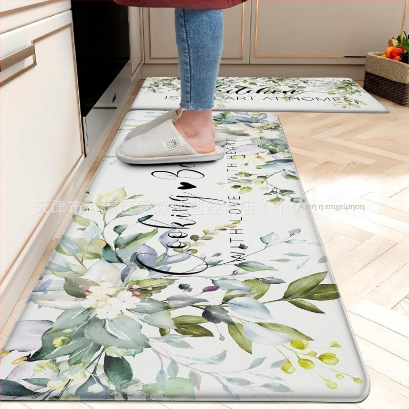 Αμερικανικού στυλ χαλάκια κουζίνας για δάπεδο, απορροφητικά, πολυεστερικό ύφασμα, εκτύπωση, τετράγωνο σχήμα, ριγές/αφηρημένο μοτίβο, προσαρμόσιμα