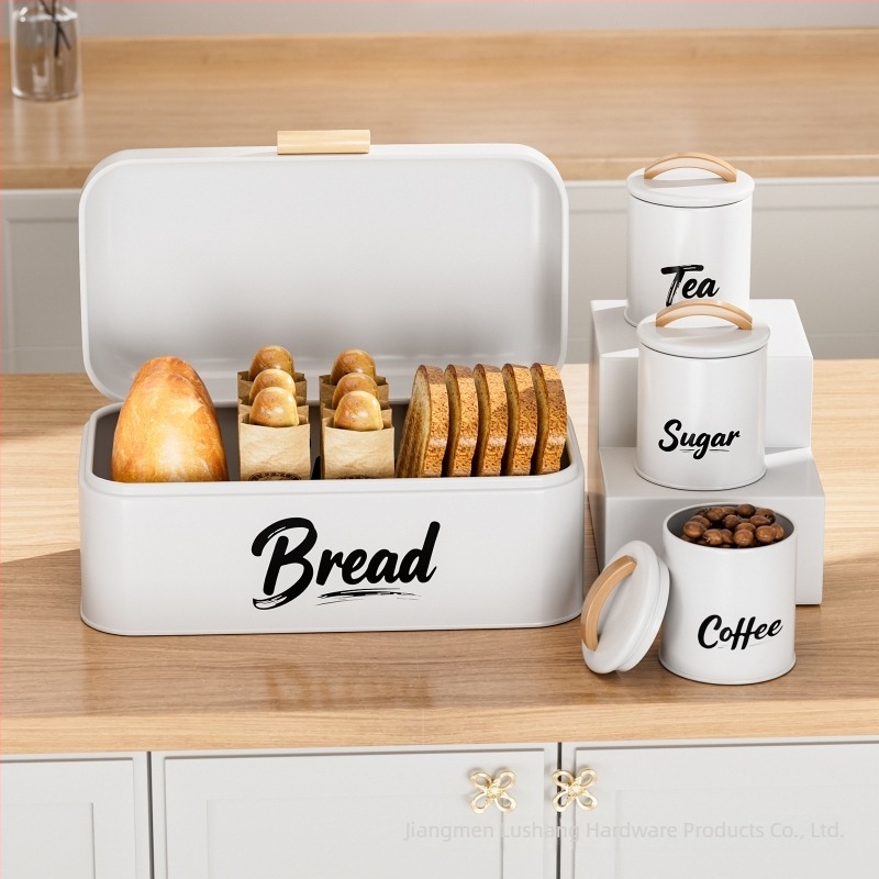 Κουτί αποθήκευσης ψωμιού με σφραγισμένο καπάκι, Μεταλλικά στοιχεία τέχνης + ξύλο, Μοντέρνο μινιμαλιστικό στυλ, Διαθέσιμη παραμετροποίηση, Εκτύπωση λογότυπου επιτρέπεται, Πολλαπλών χρήσεων αποθήκευση