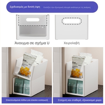 Sun Xiaomei Κιβώτιο Αποθήκευσης Κουζίνας με Ορθογώνιο Σχήμα και Δεξιά Γωνία, Με δυνατότητα στοίβαξης, 12L, ABS+PS, FG-2231