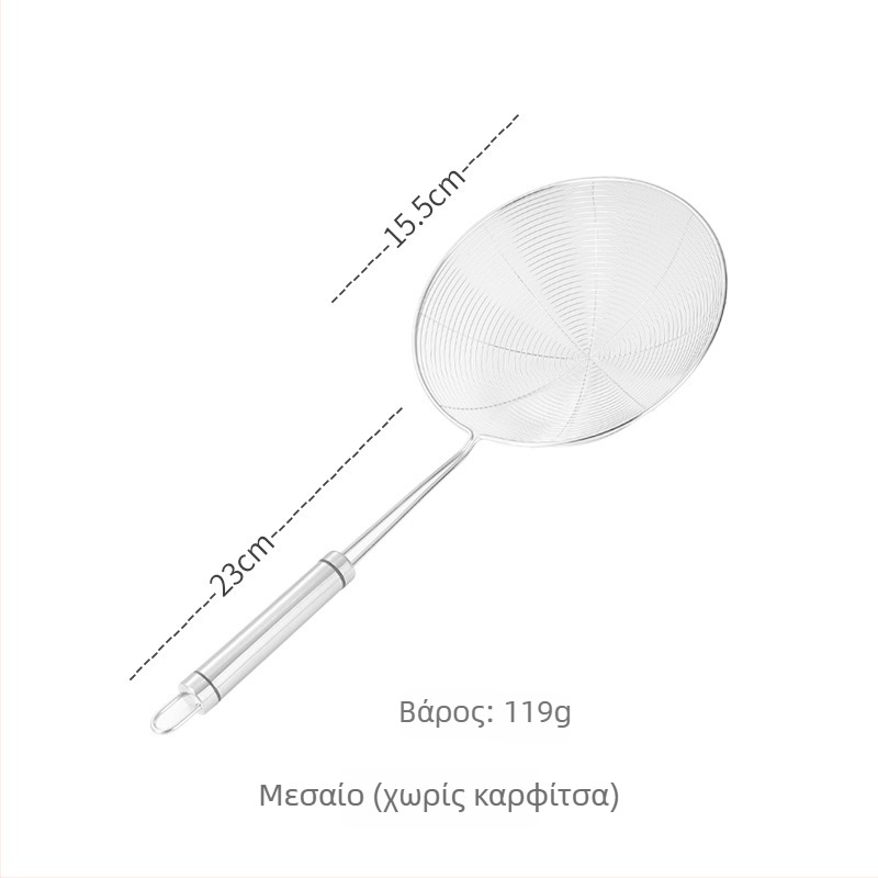 Pengxin 304 ανοξείδωτο μαγειρικό εργαλείο για διήθηση και τηγάνισμα — μεγάλο σουρωτήρι με σχάρα λαδιού και κουτάλι για νουντλς