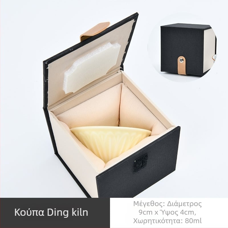 Σετ φλυτζανιών τσαγιού πορσελάνης Dehua, Νέος Κινεζικός Στυλ, Μονοχρωμη Γλάσουρα, Κουτί Δώρου