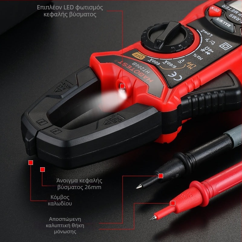 HABOTEST HT206B 600A AC clamp meter, ψηφιακή οθόνη, υψηλής ακρίβειας μετρητής ρεύματος