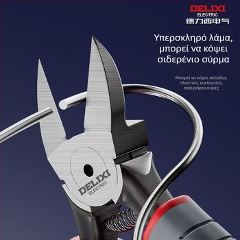 Delixi Electric βιομηχανικού τύπου διαγώνιες πένσες κοπής, υψηλής σκληρότητας, με κεκλιμένες σιαγόνες, χρωμιοβάνιο ατσάλι