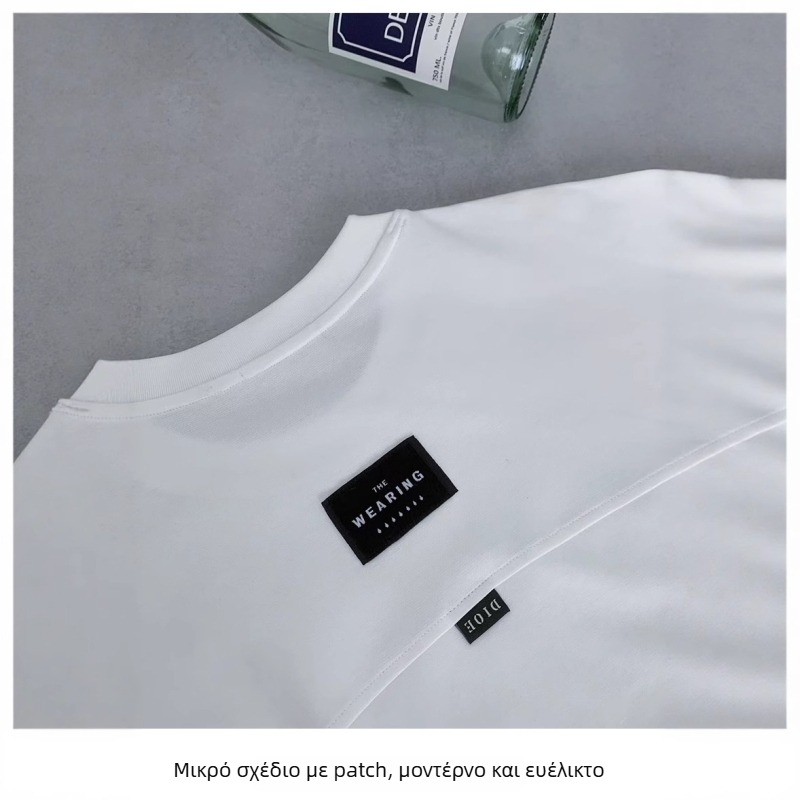 Ανδρική κοντομάνικη T-shirt με εκτύπωση, στρογγυλός λαιμός, ίσια γραμμή, 96%+ βαμβάκι, βάρος υφάσματος 200 g