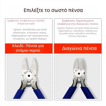 DK βιομηχανικές διαγώνιες λαβίδες κοπής A05, Cr-V χάλυβας, στιβαρές και ανθεκτικές, βάρος 0,15 kg
